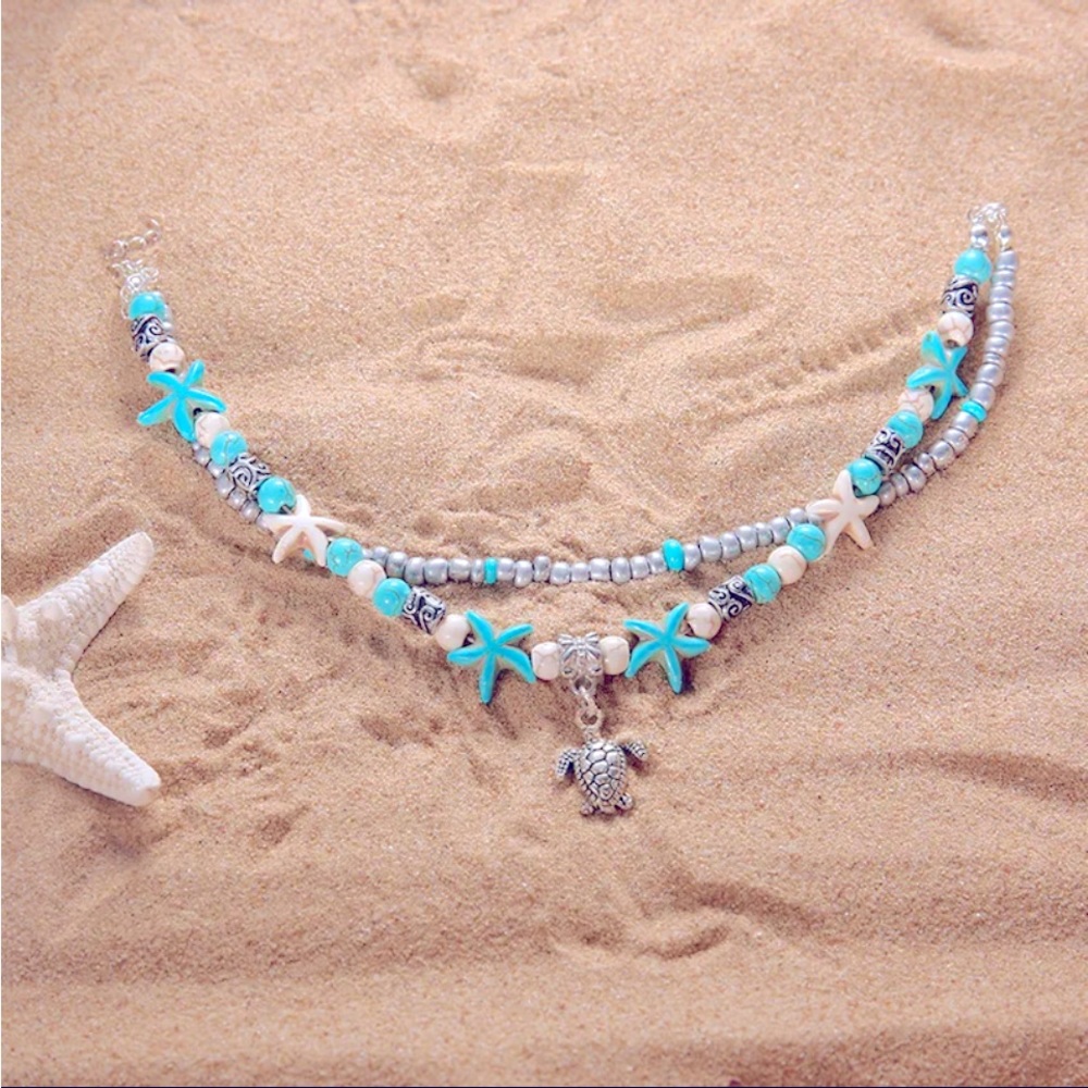 Beautiful Boho Double Layered Turtle Anklet NWT